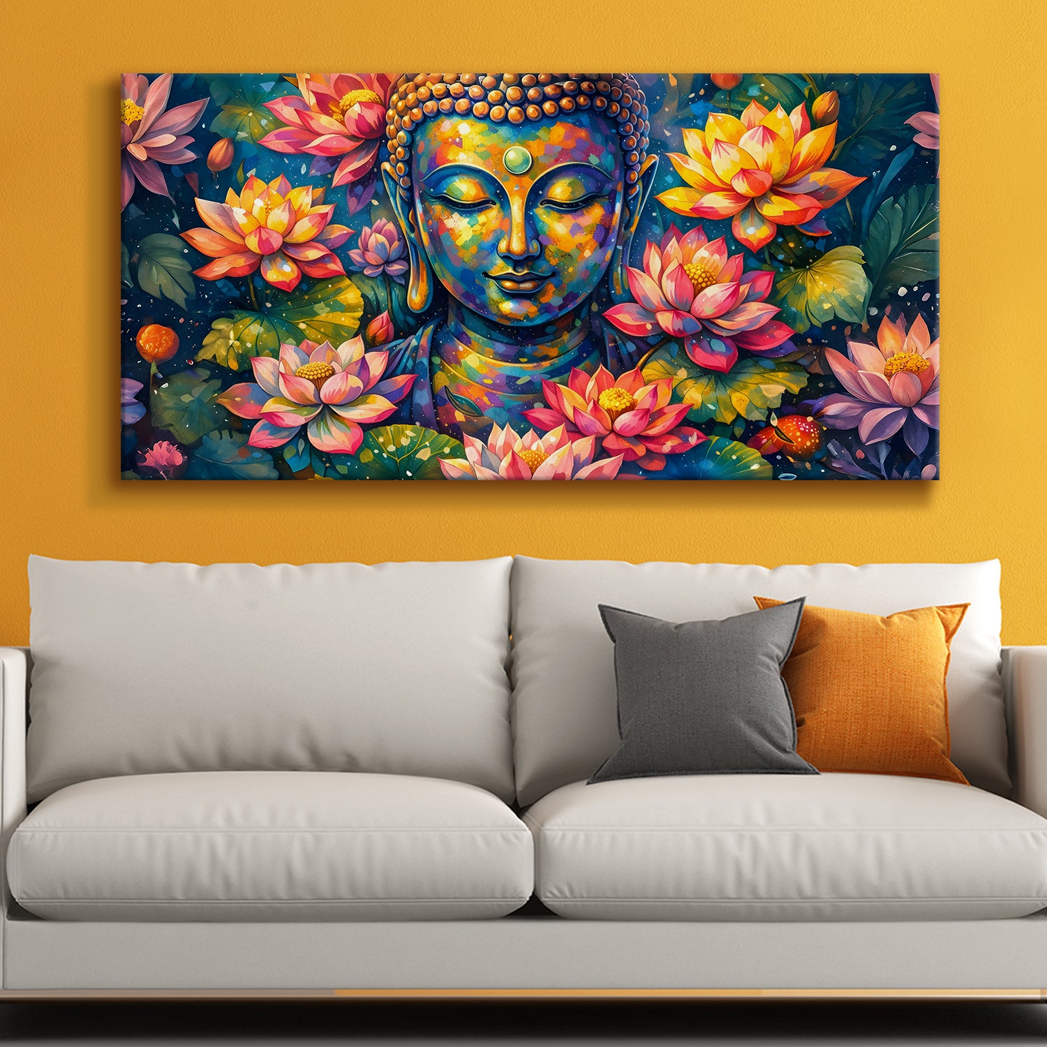 Serene Retreat: Lord Buddha Wall Art Paintings for Bedroom Decor ...