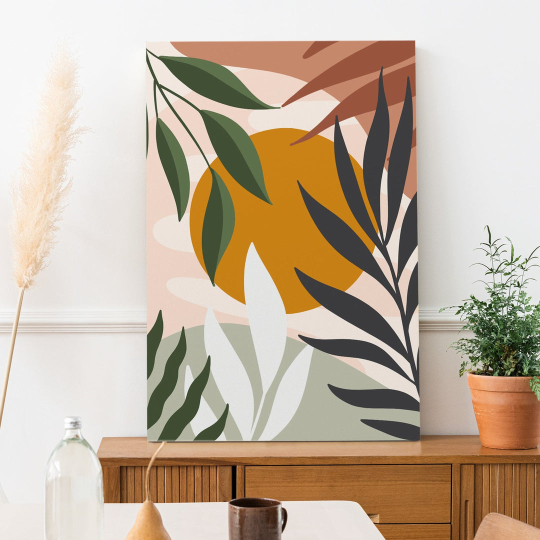 Boho and Chic Art Canvas Gallery Wrap Painting | Eclectic Modern Art Theme (BOWA21)