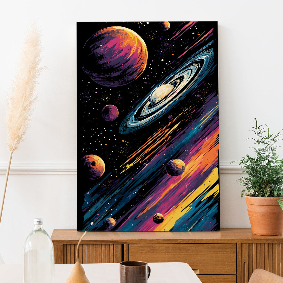 Orbit of Colors Wall Art Painting, HD Canvas Print, Framed, Ready to Hang. (POMWA49)