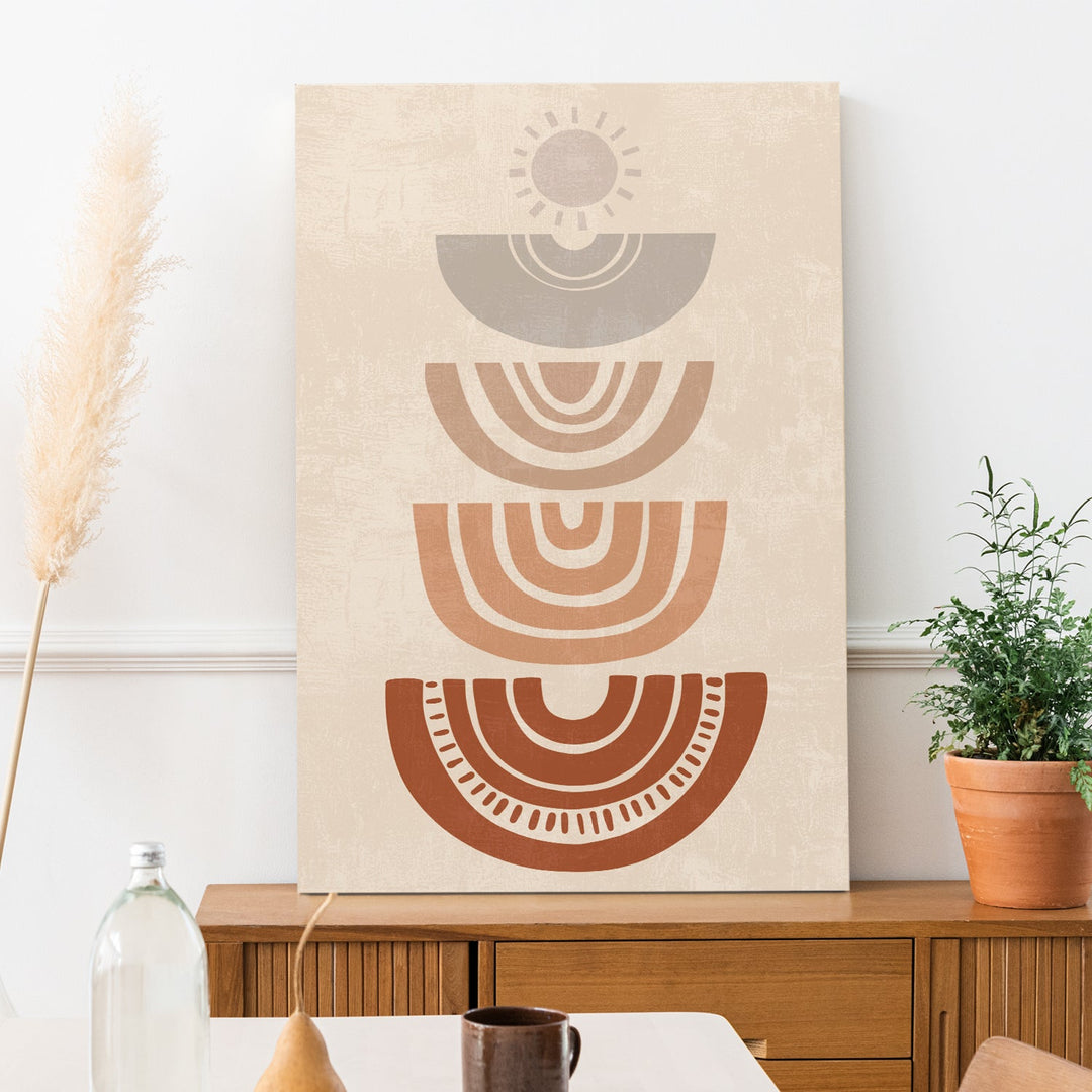 Boho and Chic Art Canvas Gallery Wrap Painting | Eclectic Modern Art Theme (BOWA25)