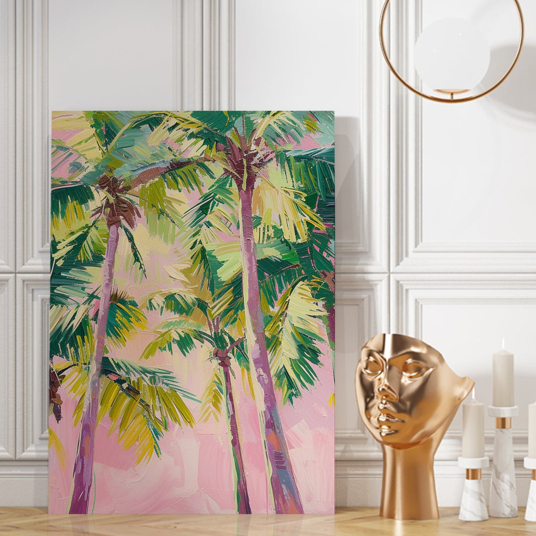Palm Tree Wall Art Painting, HD Canvas Print, Framed, Ready to Hang. (POMA08)