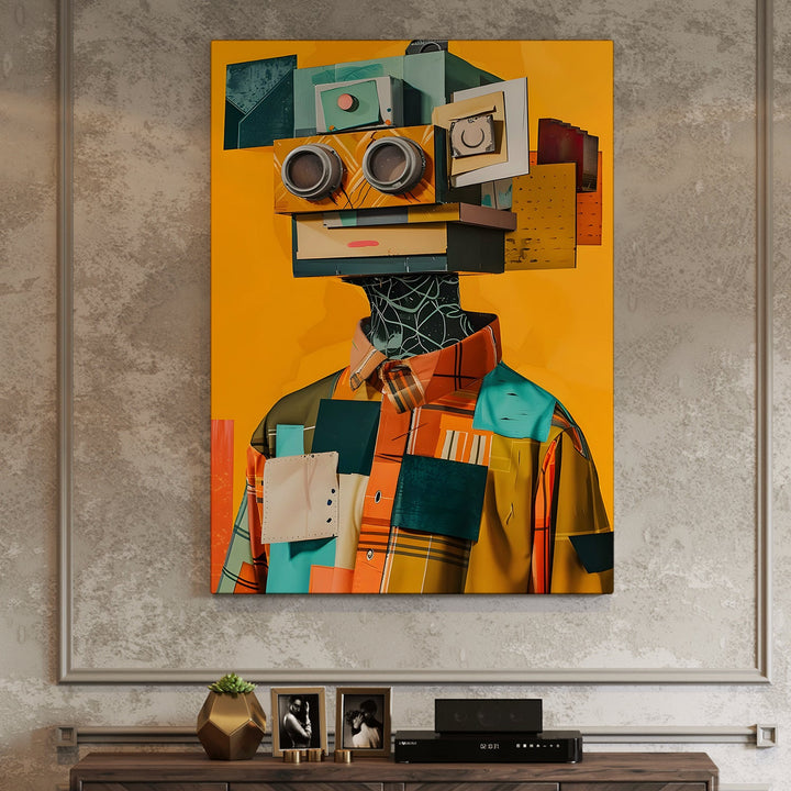 Patchwork Persona Wall Art Painting, HD Canvas Print, Framed, Ready to Hang. (POMWA283)