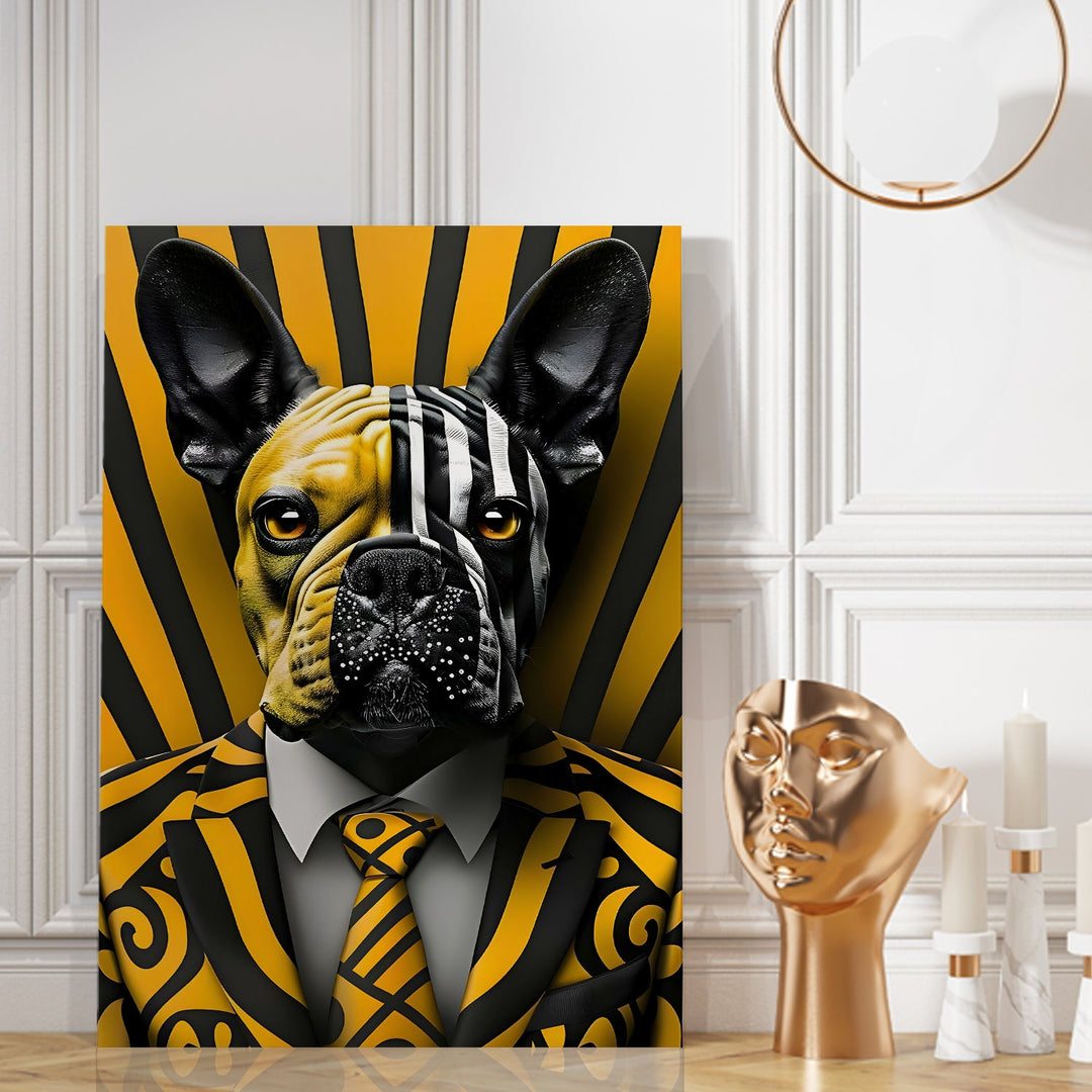 Commanding Canine Wall Art Painting, HD Canvas Print, Framed, Ready to Hang. (POMWA315)