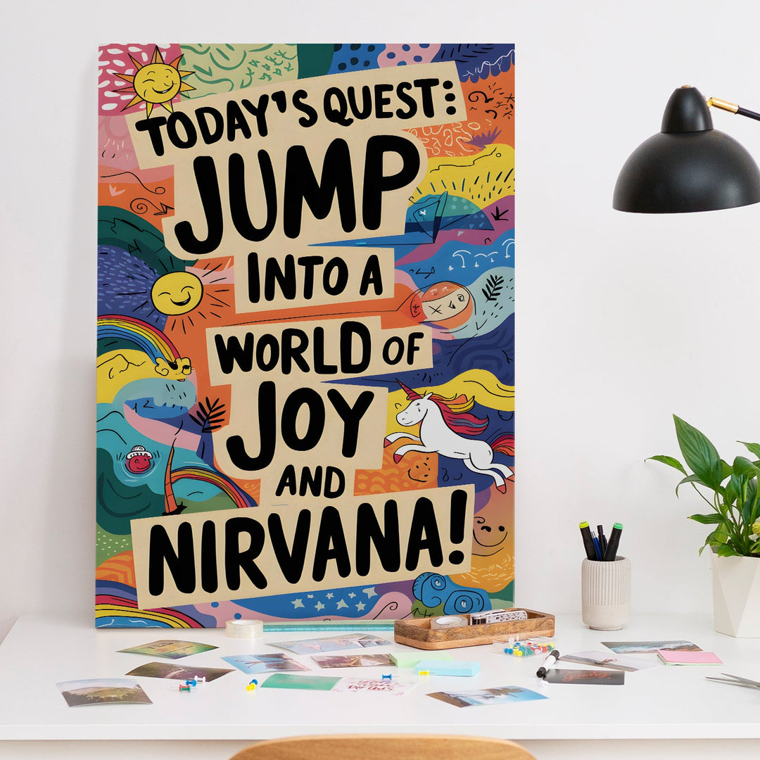 Quest for Joy Wall Art Painting, HD Canvas Print, Framed, Ready to Hang. (POMWA187)