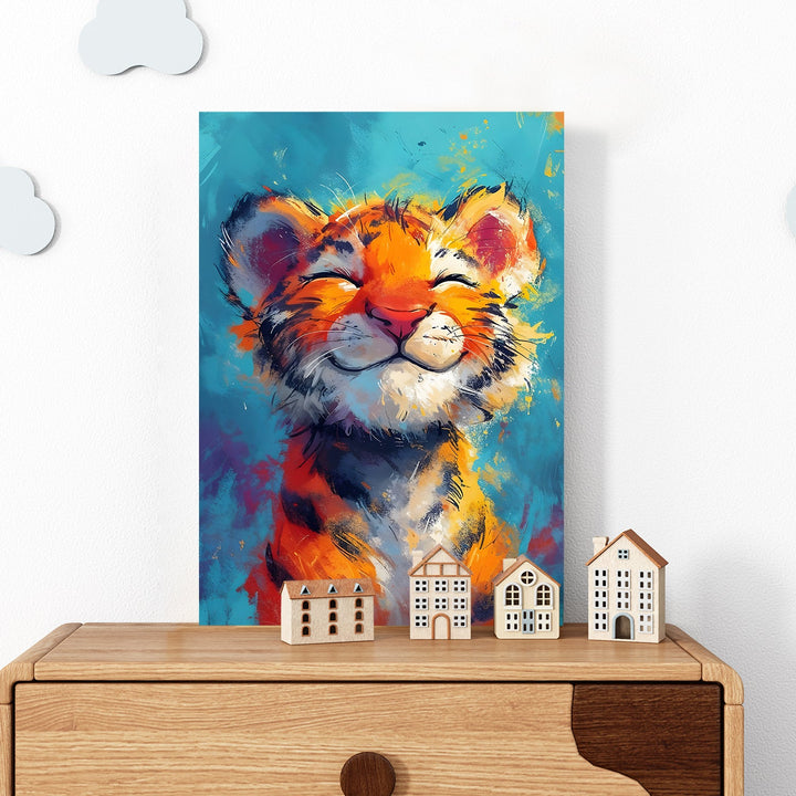 Tiger’s Bliss Wall Art Painting, HD Canvas Print, Framed, Ready to Hang. (ABMWA101)