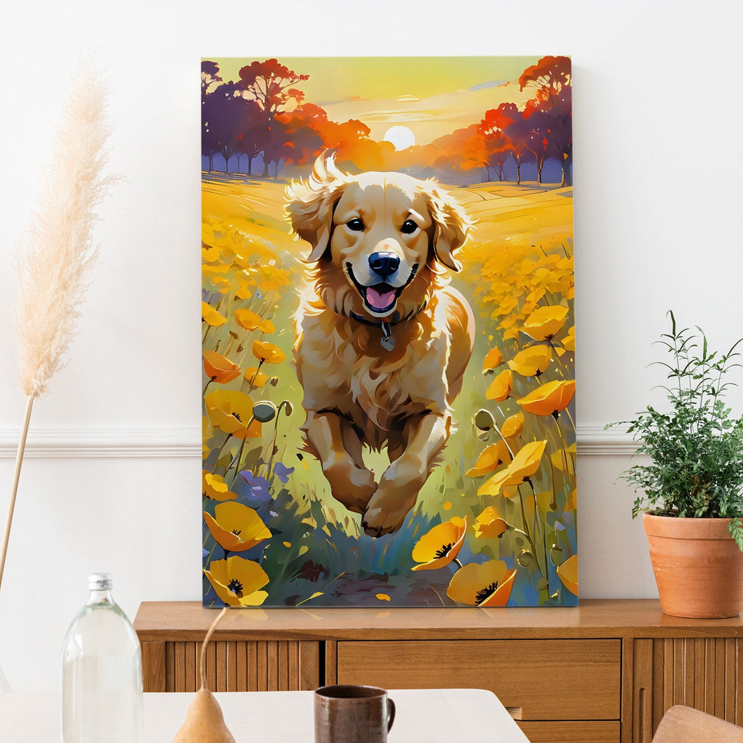 Golden Joy Wall Art Painting, HD Canvas Print, Framed, Ready to Hang. (AMWA27)