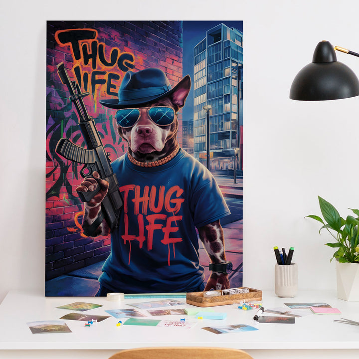 Urban Bark Boss Wall Art Painting, HD Canvas Print, Framed, Ready to Hang. (POMWA190)