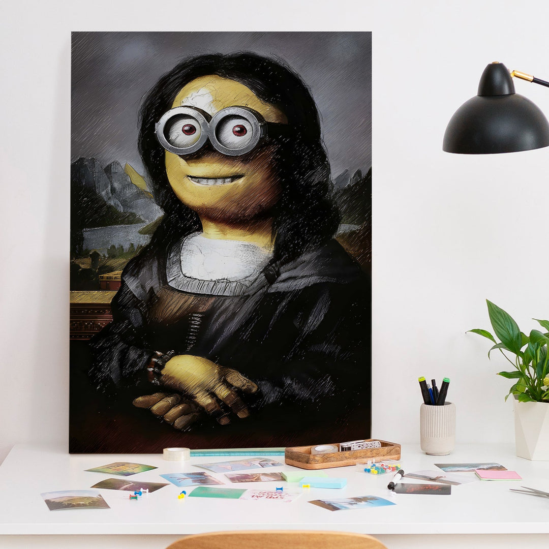 The Mona Giggle Wall Art Painting, HD Canvas Print, Framed, Ready to Hang. (POMWA179)