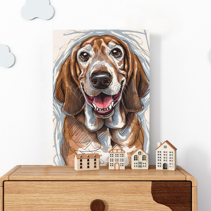 Heartfelt Hound Wall Art Painting, HD Canvas Print, Framed, Ready to Hang. (STOWA109)