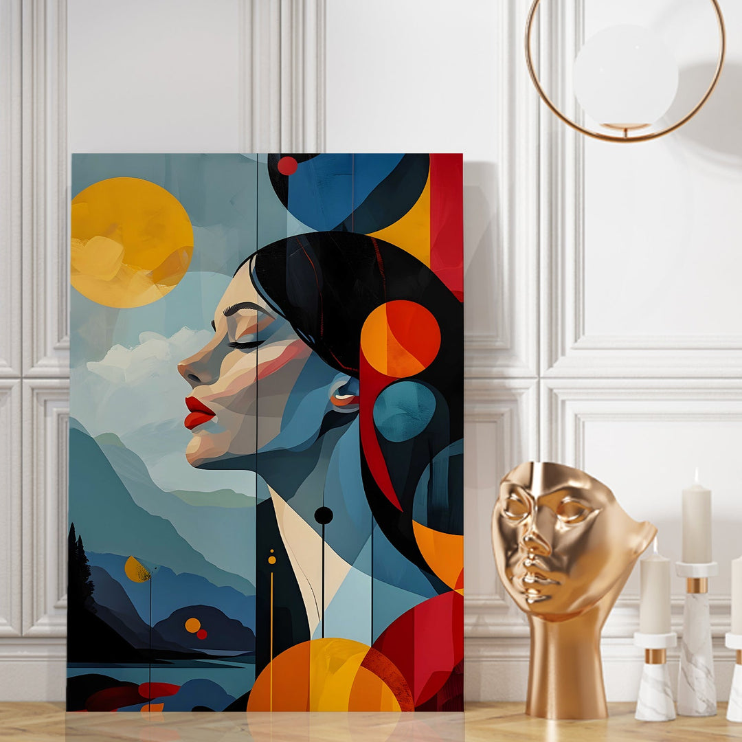 Geometric Grace Wall Art Painting, HD Canvas Print, Framed, Ready to Hang. (POMWA236)