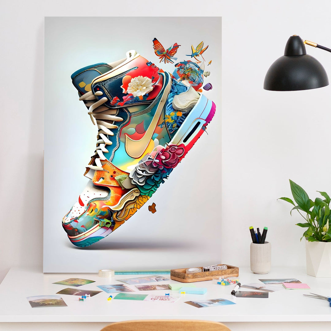 Urban Bloom Runner Wall Art Painting, HD Canvas Print, Framed, Ready to Hang. (POMWA305)