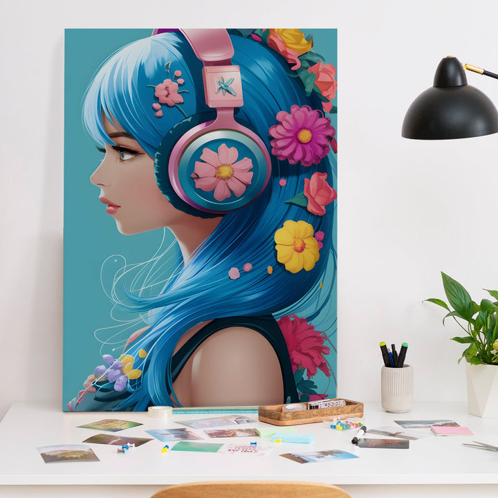 Floral Beats Wall Art Painting, HD Canvas Print, Framed, Ready to Hang. (POMWA182)