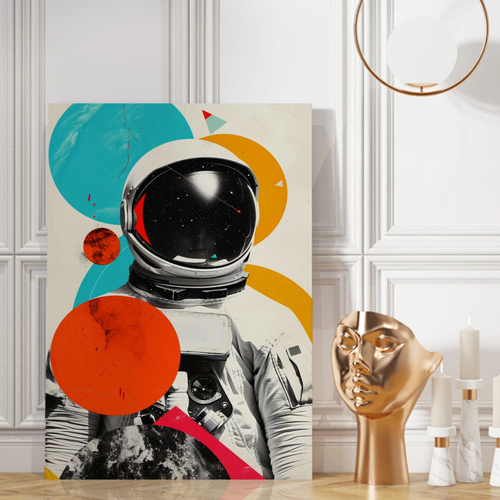 Astronaut Altered Wall Art Painting, HD Canvas Print, Framed, Ready to Hang. (POMA13)