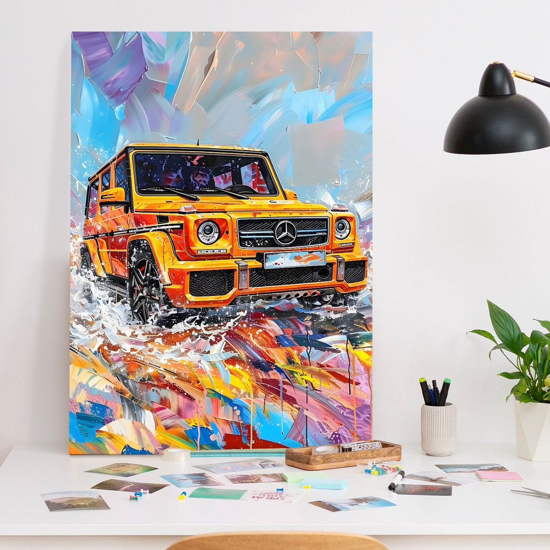 G-Wagon Thunder Wall Art Painting, HD Canvas Print, Framed, Ready to Hang. (POMWA207)