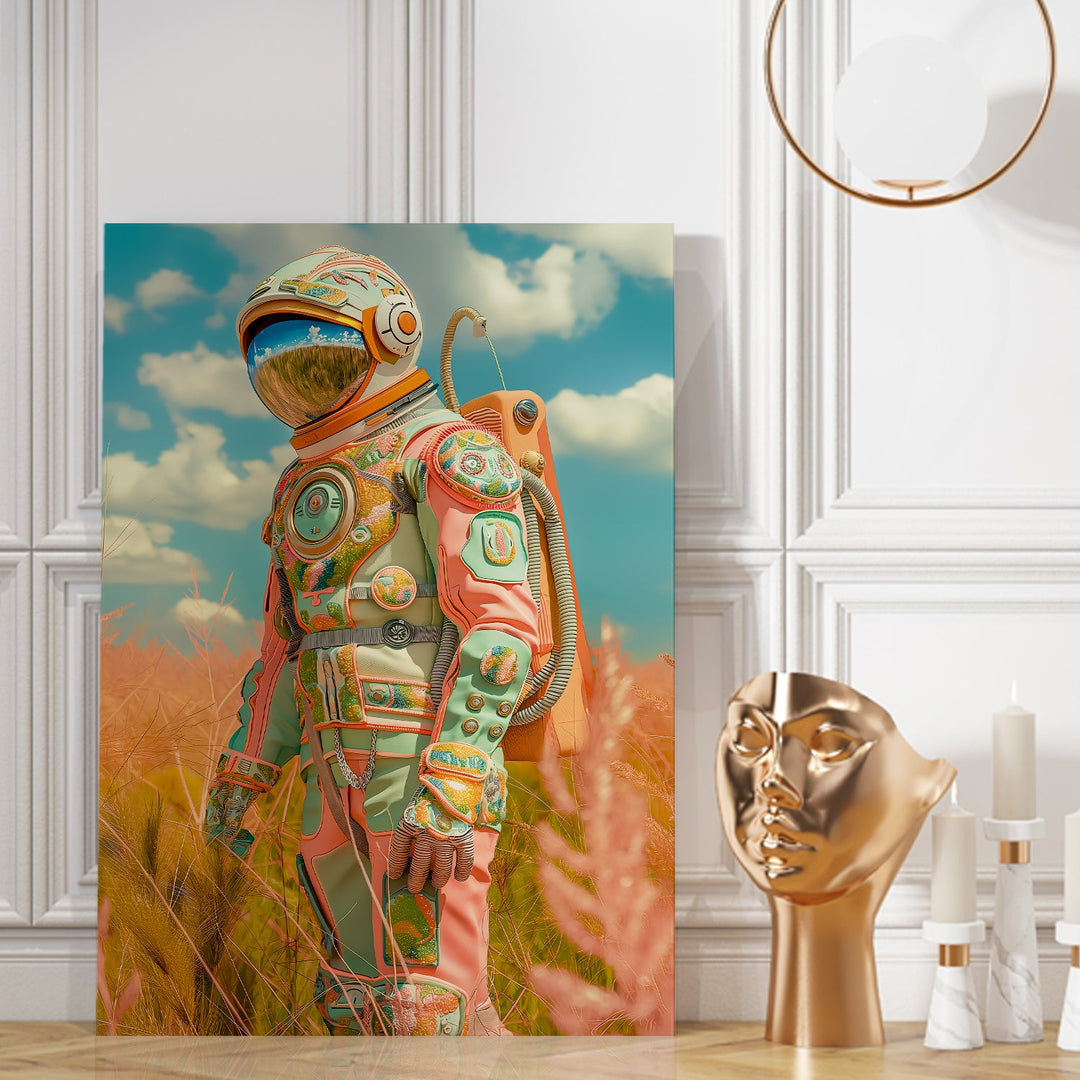 Astronaut Altered Maximalist Wall Art Painting, HD Canvas Print, Framed, Ready to Hang. (POMA17)