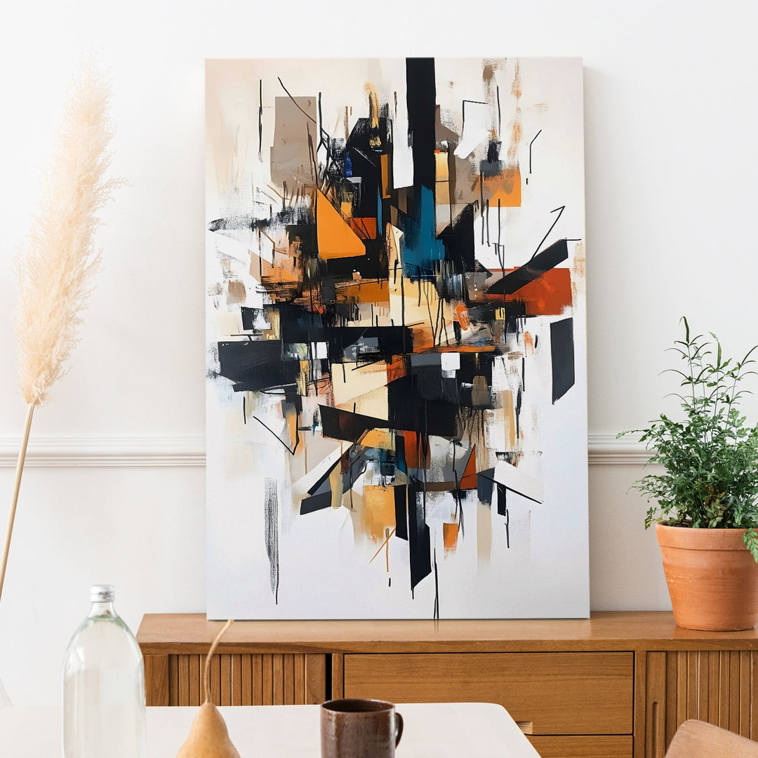Geometric Symphony Wall Art Painting, HD Canvas Print, Framed, Ready to Hang. (AMWA42)