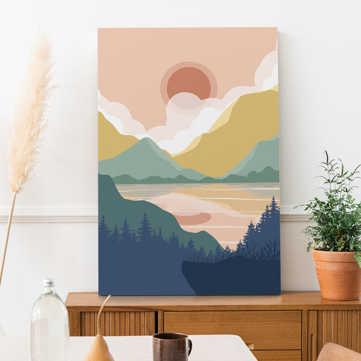 Boho and Chic Art Canvas Gallery Wrap Painting | Eclectic Modern Art Theme (BOWA22)