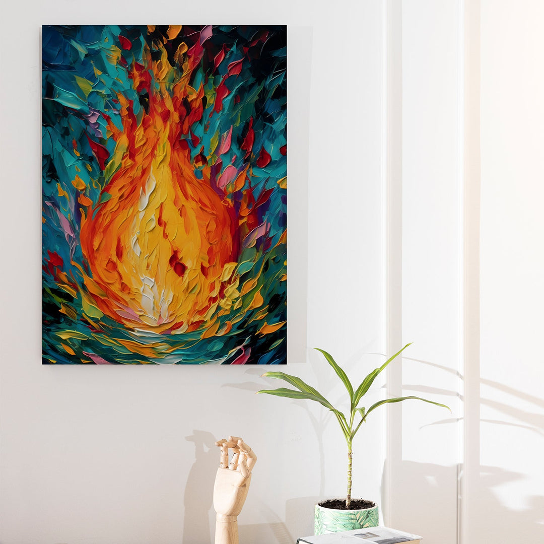 Eternal Flame Wall Art Painting, HD Canvas Print, Framed, Ready to Hang. (AMWA72)