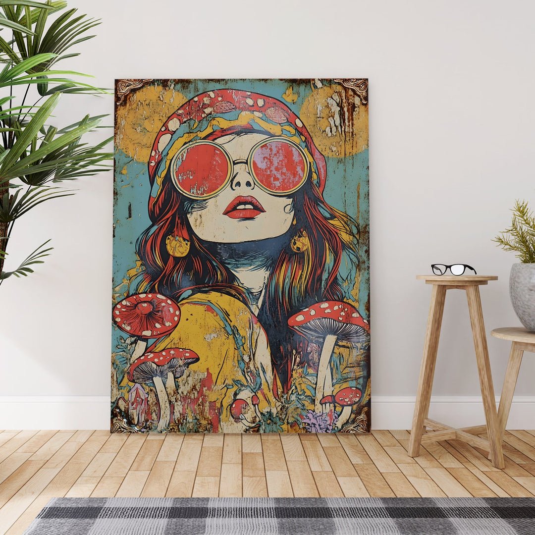 Groovy Reverie Wall Art Painting, HD Canvas Print, Framed, Ready to Hang. (POMWA48)