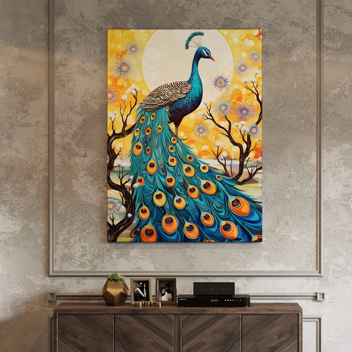 Feathers of the Sun Art Painting, HD Canvas Print, Framed, Ready to Hang. (NAWA08)