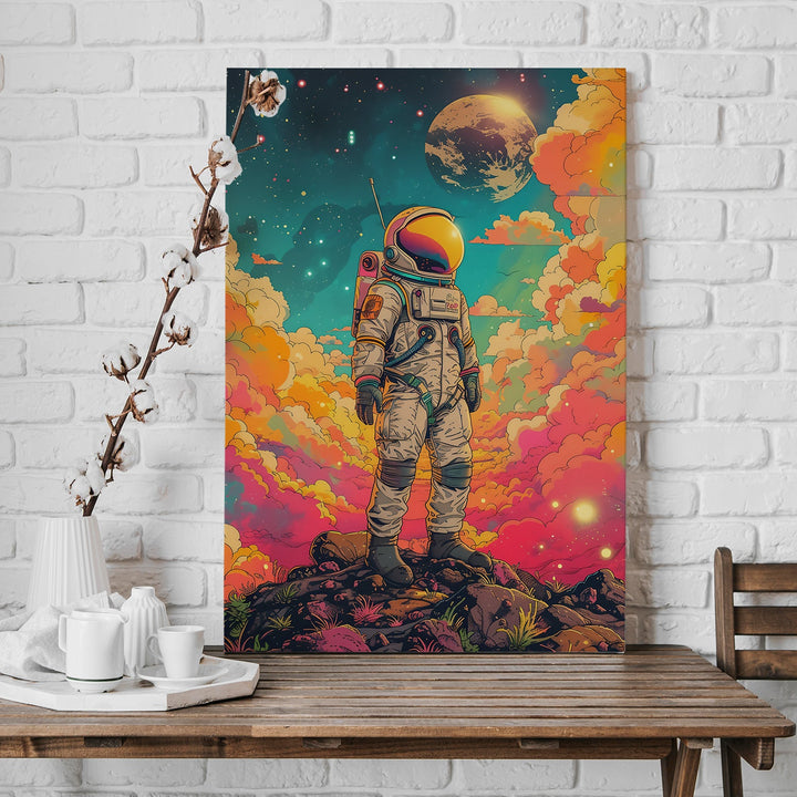 Master Flame Space Themed Wall Art Painting, HD Canvas Print, Framed, Ready to Hang. (POMA19)