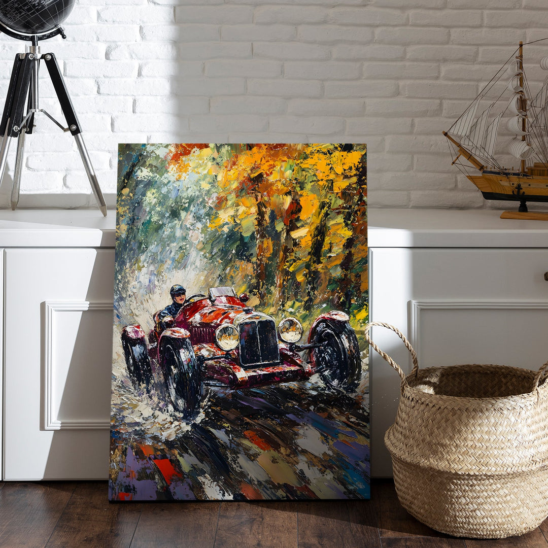 Vintage Speed Wall Art Painting, HD Canvas Print, Framed, Ready to Hang. (POMWA87)