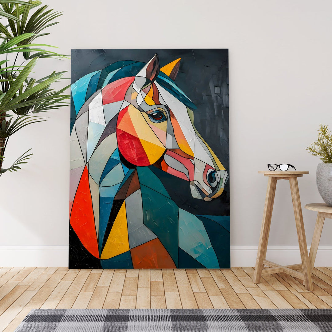 Equine Spectrum Wall Art Painting, HD Canvas Print, Framed, Ready to Hang. (AMWA35)