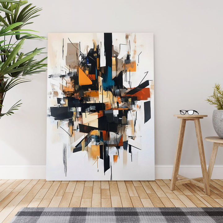 Geometric Symphony Wall Art Painting, HD Canvas Print, Framed, Ready to Hang. (AMWA42)