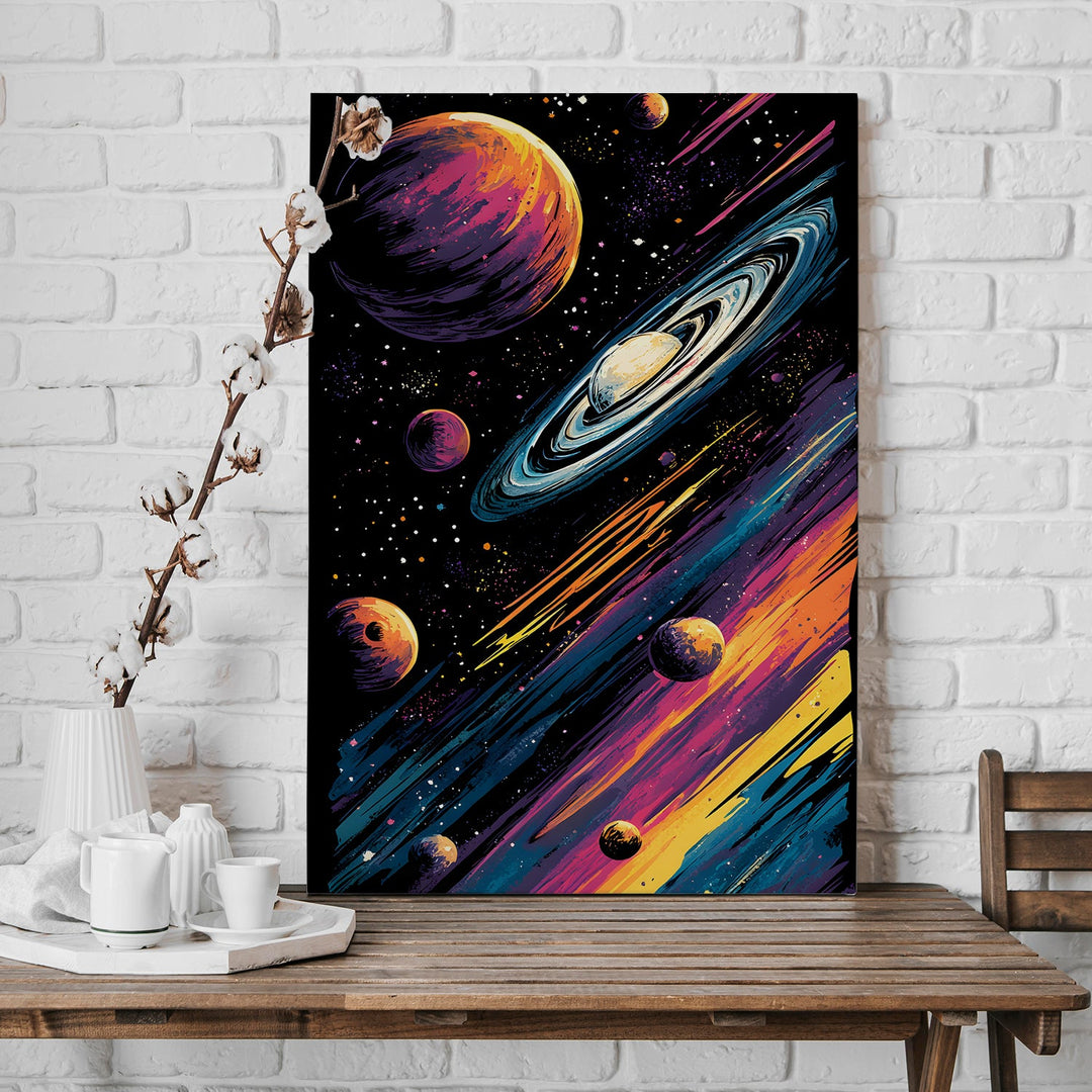 Orbit of Colors Wall Art Painting, HD Canvas Print, Framed, Ready to Hang. (POMWA49)