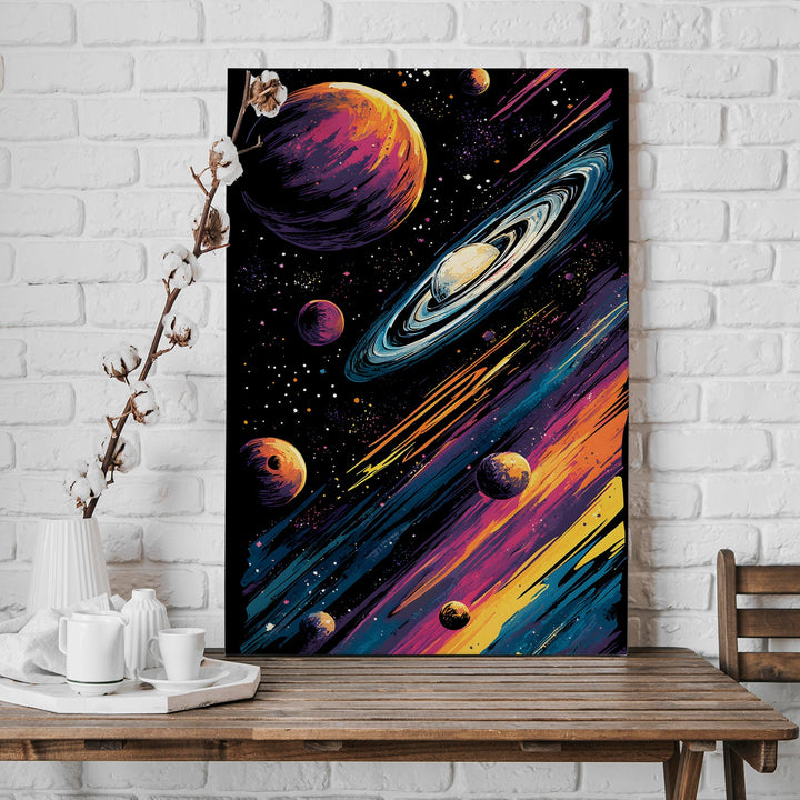 Orbit of Colors Wall Art Painting, HD Canvas Print, Framed, Ready to Hang. (POMWA49)