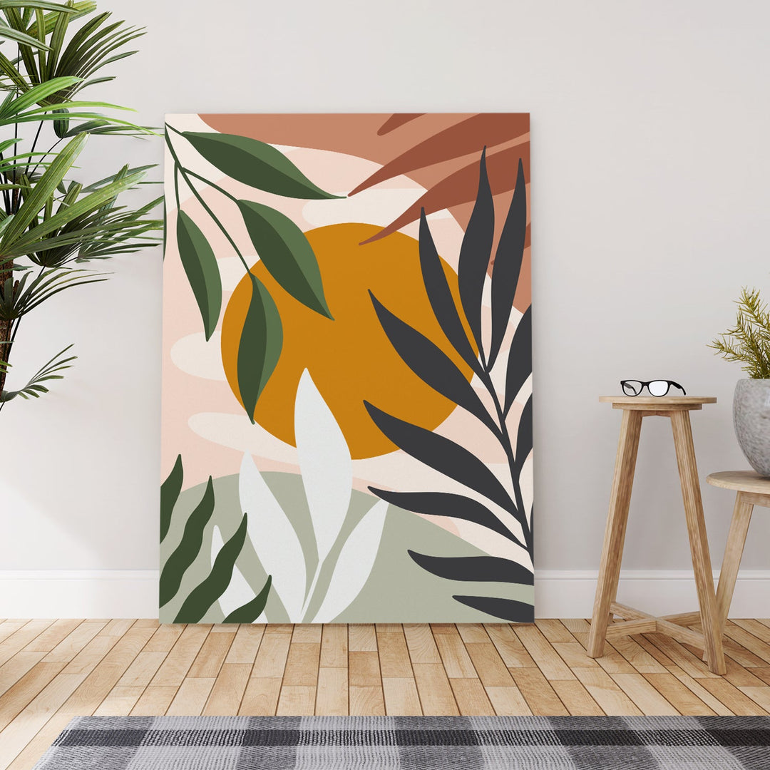 Boho and Chic Art Canvas Gallery Wrap Painting | Eclectic Modern Art Theme (BOWA21)