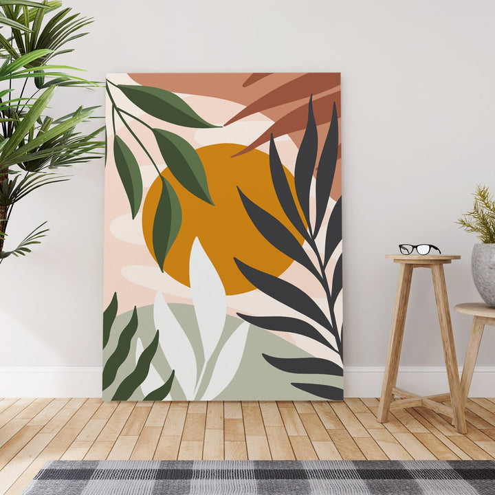 Boho and Chic Art Canvas Gallery Wrap Painting | Eclectic Modern Art Theme (BOWA21)