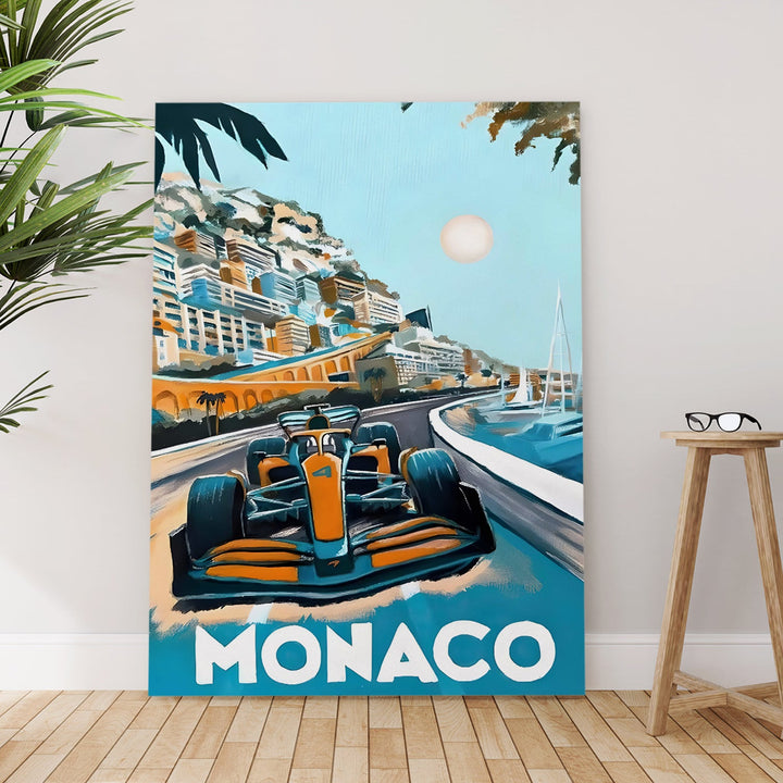 Monaco Grand Prix Wall Art Painting, HD Canvas Print, Framed, Ready to Hang. (POMWA218)