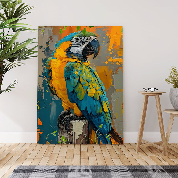 Perched in Paradise Wall Art Painting, HD Canvas Print, Framed, Ready to Hang. (ABMWA127)