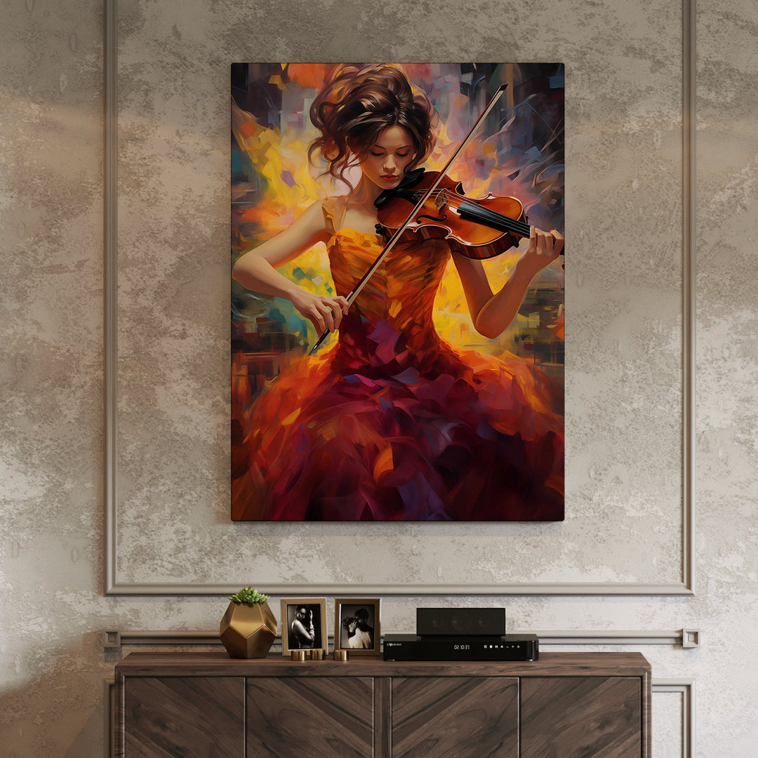 Symphony of Fire Wall Art Painting, HD Canvas Print, Framed, Ready to Hang. (AMWA04)