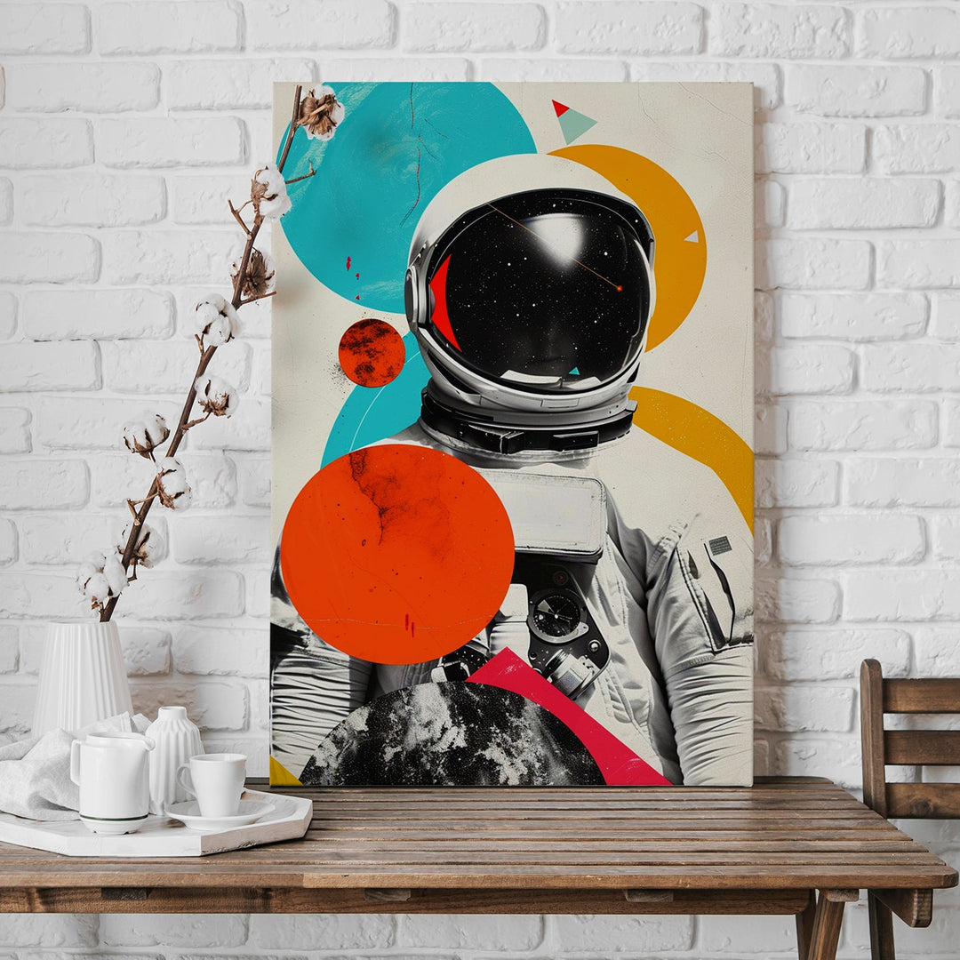 Astronaut Altered Wall Art Painting, HD Canvas Print, Framed, Ready to Hang. (POMA13)