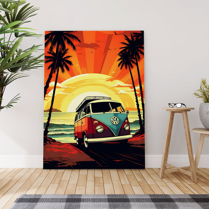 Sunset Cruise Wall Art Painting, HD Canvas Print, Framed, Ready to Hang. (POMWA26)