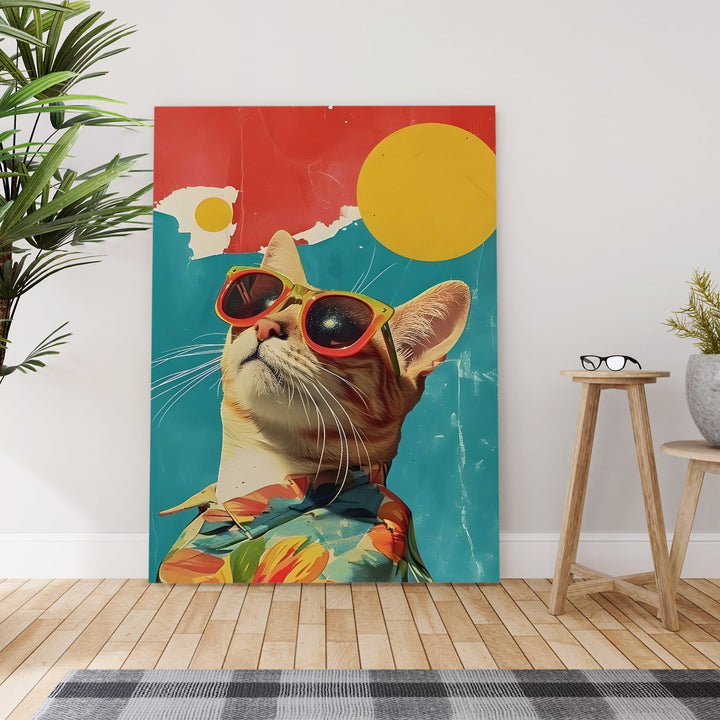 Retro Paws Wall Art Painting, HD Canvas Print, Framed, Ready to Hang. (POMWA24)