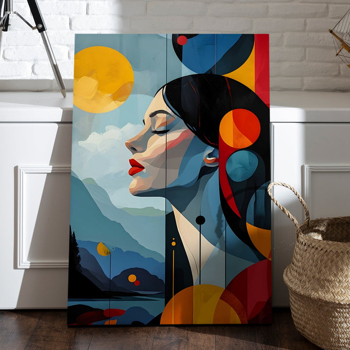 Geometric Grace Wall Art Painting, HD Canvas Print, Framed, Ready to Hang. (POMWA236)