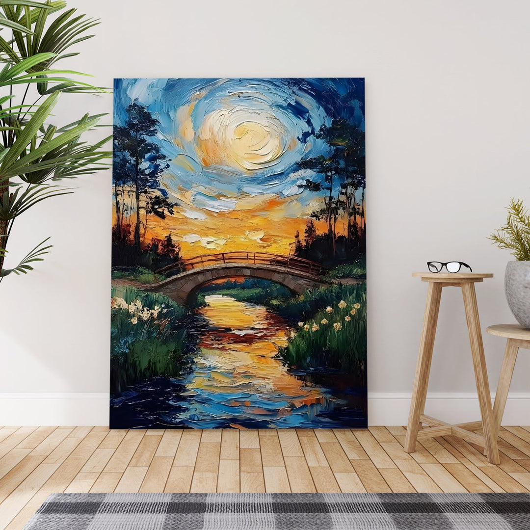Illuminated Dusk Wall Art Painting, HD Canvas Print, Framed, Ready to Hang. (AMWA23)