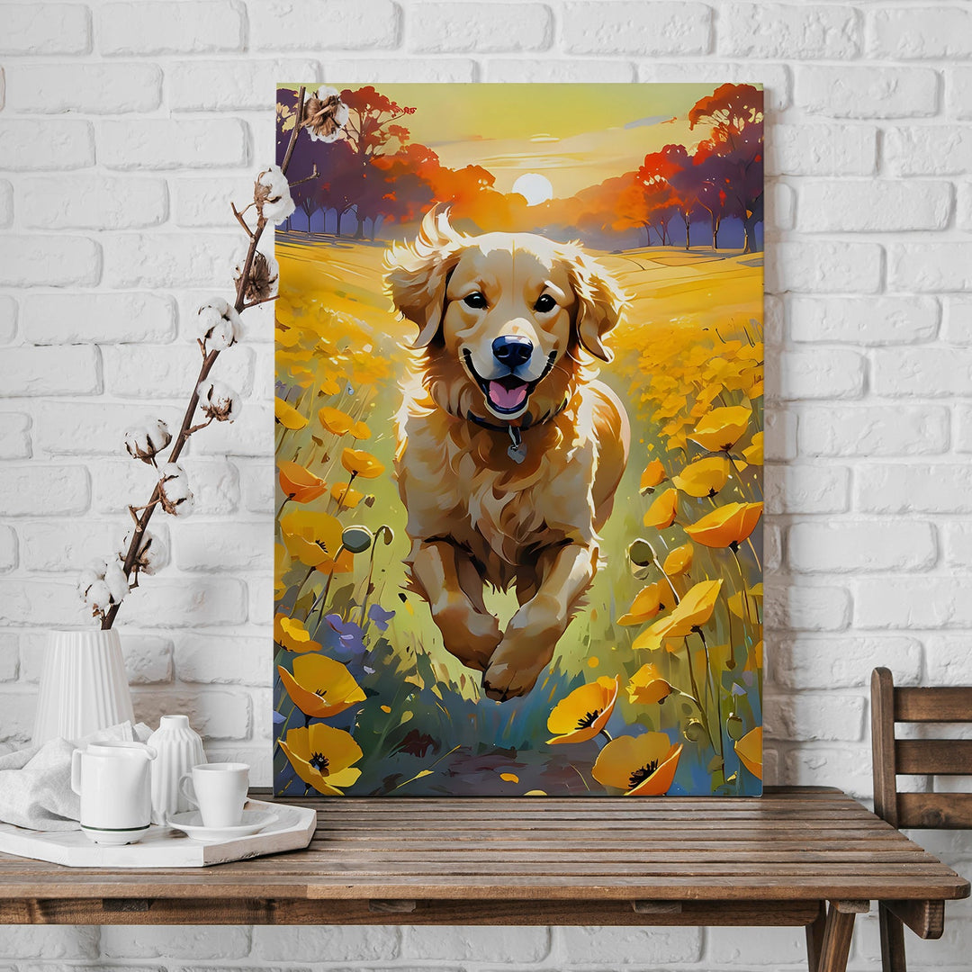 Golden Joy Wall Art Painting, HD Canvas Print, Framed, Ready to Hang. (AMWA27)