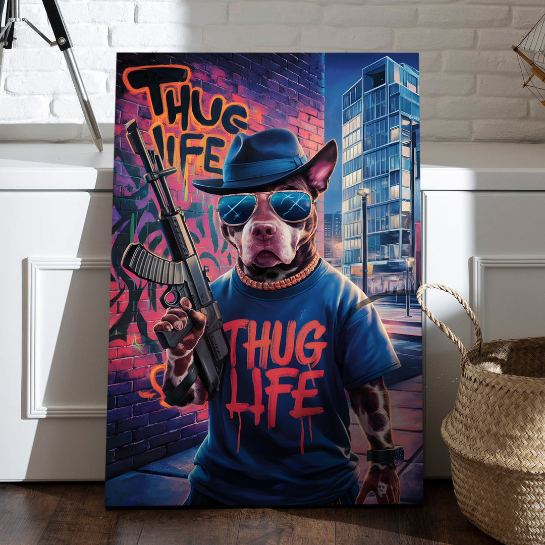 Urban Bark Boss Wall Art Painting, HD Canvas Print, Framed, Ready to Hang. (POMWA190)