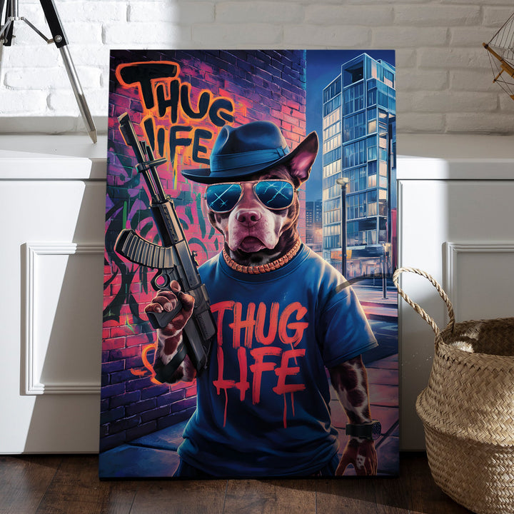 Urban Bark Boss Wall Art Painting, HD Canvas Print, Framed, Ready to Hang. (POMWA190)