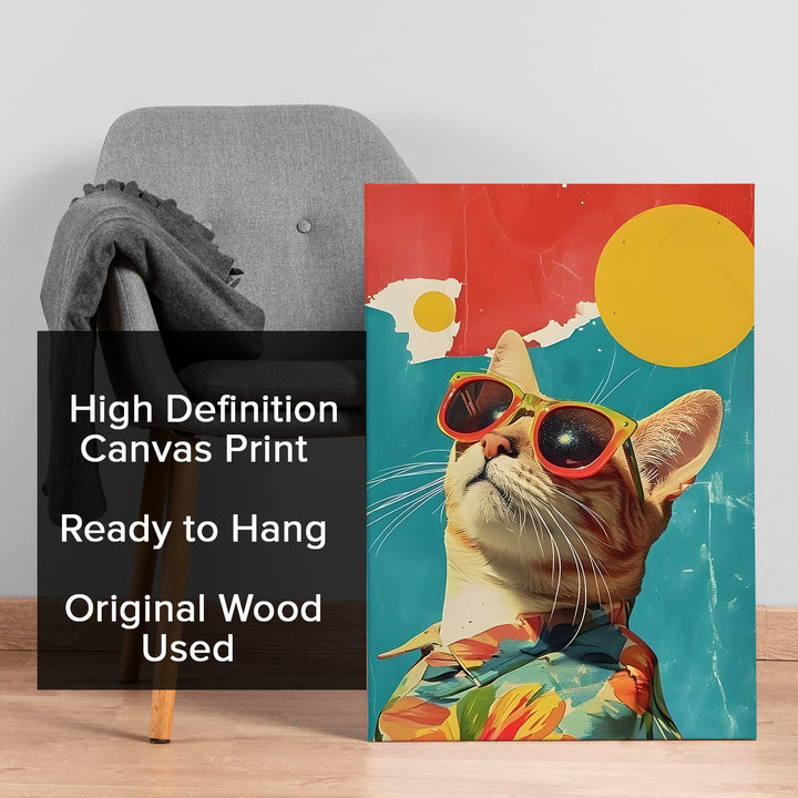 Retro Paws Wall Art Painting, HD Canvas Print, Framed, Ready to Hang. (POMWA24)