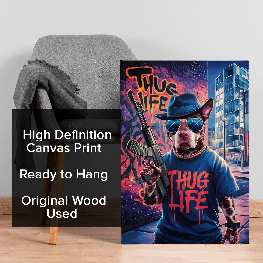 Urban Bark Boss Wall Art Painting, HD Canvas Print, Framed, Ready to Hang. (POMWA190)