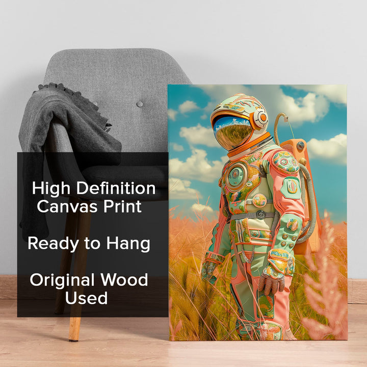 Astronaut Altered Maximalist Wall Art Painting, HD Canvas Print, Framed, Ready to Hang. (POMA17)