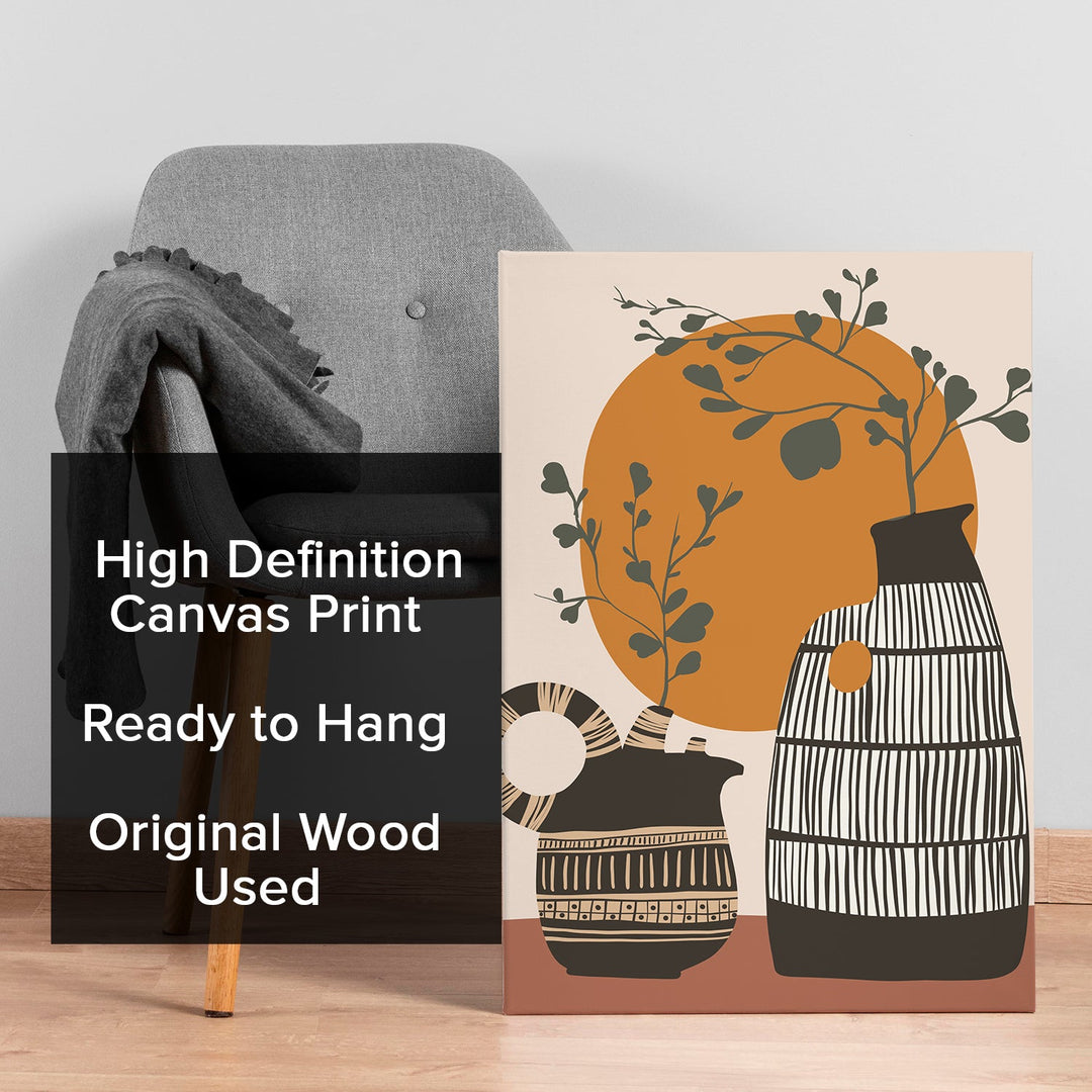 Boho and Chic Art Canvas Gallery Wrap Painting | Eclectic Modern Art Theme (BOWA18)