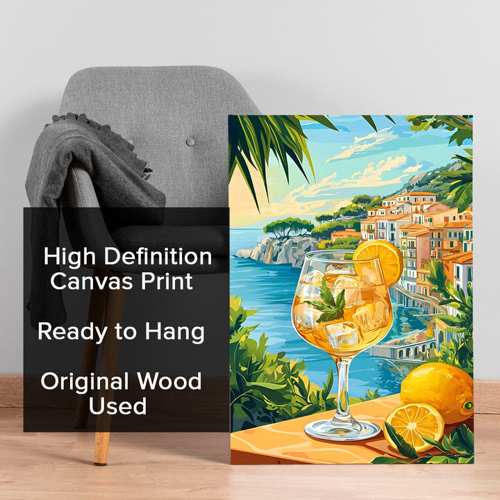 Coastal Citrus Bliss Wall Art Painting, HD Canvas Print, Framed, Ready to Hang. (AMWA51)