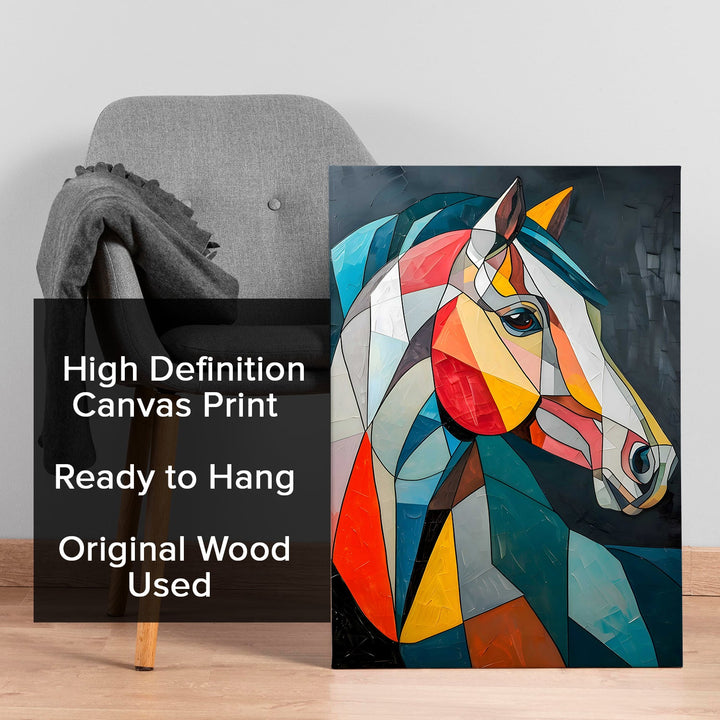 Equine Spectrum Wall Art Painting, HD Canvas Print, Framed, Ready to Hang. (AMWA35)