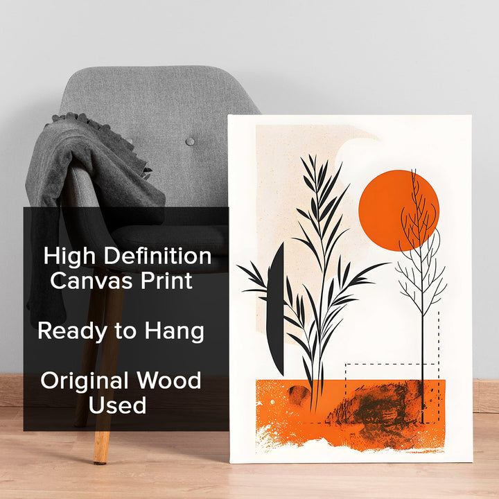 Terracotta Leaves Wall Art Painting, HD Canvas Print, Framed, Ready to Hang. (POMWA196)